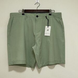 NWT Across The Pond Mens Shorts Pale Sage Green Flat Front Casual 36 (W38) $60